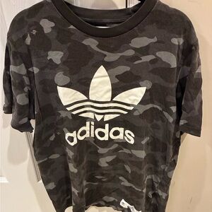 Bape x adidas Black & Gray Camo Trefoil Logo Tee